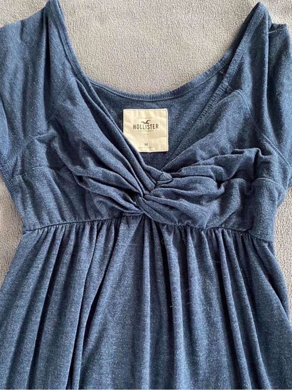 Hollister Blue Twist-Front Scoop Neck Top - Picture 2 of 4